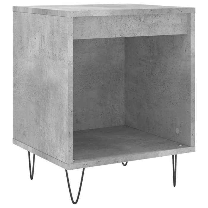 Table de chevet - Maison Exclusive - Gris béton - Bois d'ingénierie - 1 compartiment