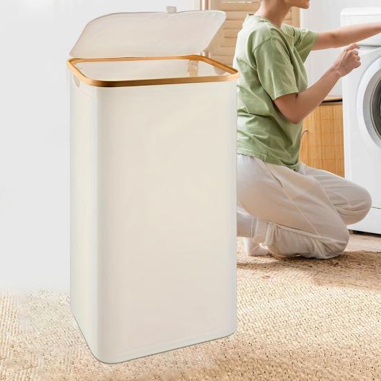 Корзина для белья с пылезащитной крышкой, складная конструкция, большая вместимость, водонепроницаемые игрушки, одеяла, органайзер для хранения, корзина для грязной одежды