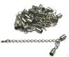 12pcs Clasp and Clip Ends Set with Chain Hematite 4mm
