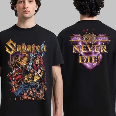 Футболка Sabaton Legends, Футболка Legends Never Die Vault Of Legends с двусторонним принтом