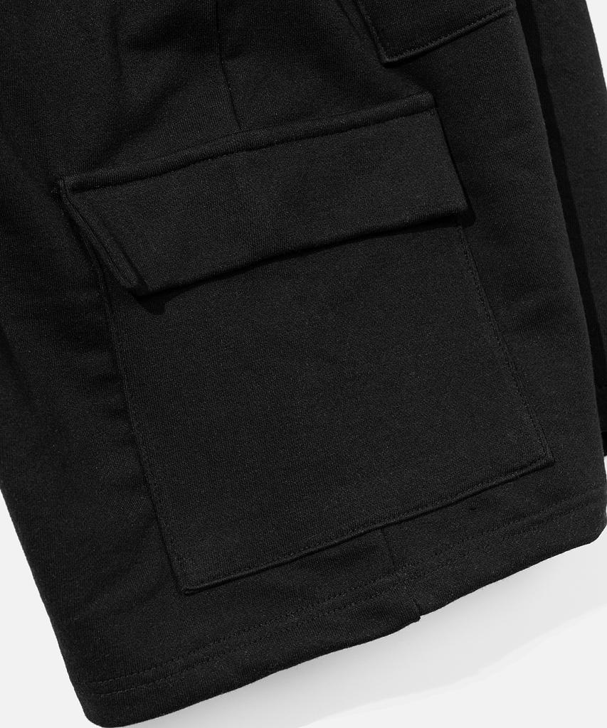 VASTIC Wide Sweat Cargo Half Pants_Black