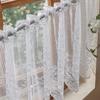 Floral Embroidery Short Lace Curtain Butterfly Print Rod Curtains Half-curtain Curtains  Home Decor