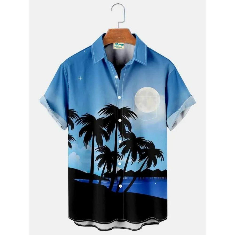 Beach Flower Men's Shirt 3d Print Hawaiian Short Sleeve Shirts For Men Summer Casual Shirt Loose Oversized Short Sleeve Tops