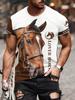 Summer Horse Animal 3D Printed T-shirt Men's Fashion Casual Short Sleeve Top Street Harajuku Casual Comfortable O-neck Clothing