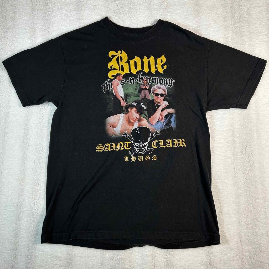 Bone Thugs n Harmony Saint Clair Chaos Black T Shirt Large Rap Hip Hop Unisex T-Shirt