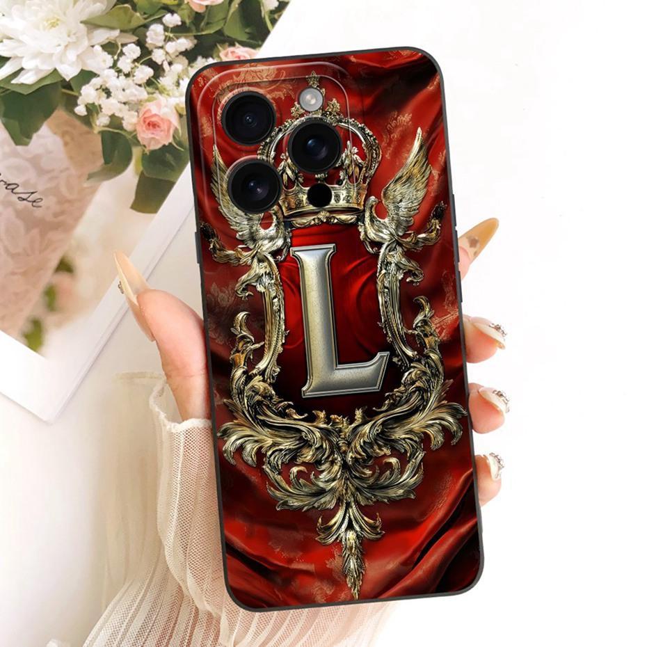 Fashion Crown Letter Couple Phone Case For iPhone 16 Pro Max iPhone16 16Pro Soft Silicone Cases For iPhone 16ProMax Bumpers