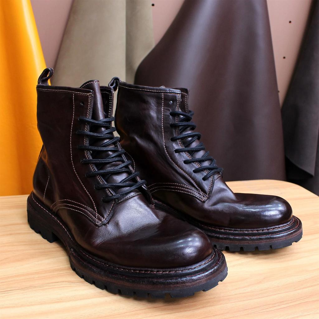 Модные ботинки Goodyear ручной работы из лошадиной кожи для мужчин и женщин, на шнуровке на заказ, теплые и удобные, высокого класса