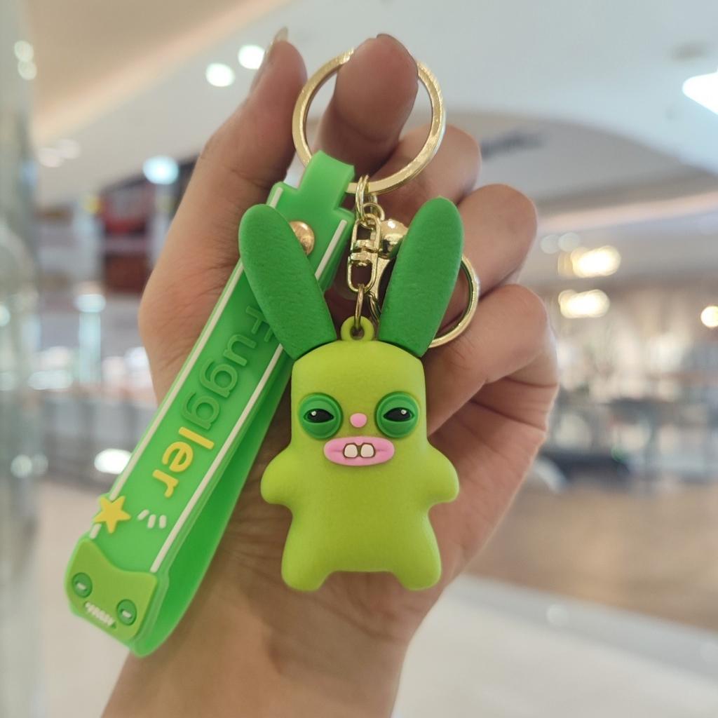 Cute Monster Teeth Keychain Bag Charm Funny Plush Doll Pendant With Big Teeth For Backpack Purse Decoration Gift