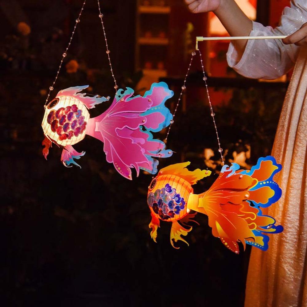 Китайский стиль Фонарь к Празднику середины осени Ручной Фонарь в виде рыбки кои Ручной работы Подарок