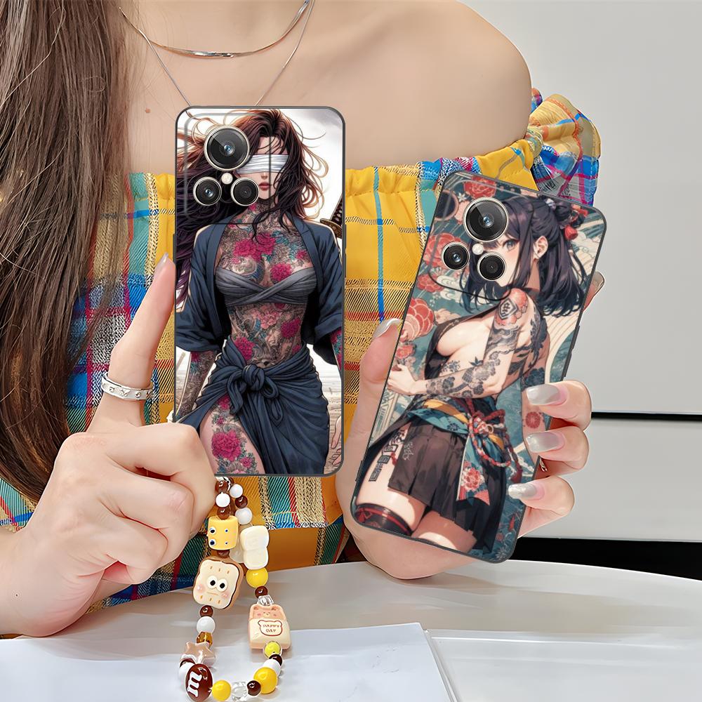 Модный Чехол для Телефона с Татуировкой Девушки для Realme GT 8 Neo Pro C75 73 71 C67 65 C55 53 C35 31 C20 15 Цветной Печатный Чехол