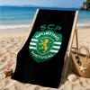 Пляжное полотенце с эмблемой Sporting Cp, Быстросохнущее, Легко ухаживать, Подходит как для занятий фитнесом, так и для пляжного отдыха, Спортивный незаменимый аксессуар