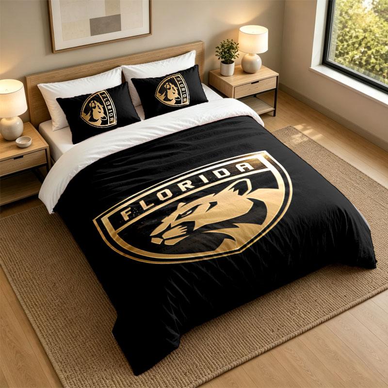 3Pcs Bedding SetFlorida Panthers Soft Bed Sheet and Two Pillowcases Home Bedroom Decor