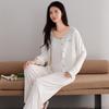 Women's Antibacterial U-Knit Pajama Set: Camisole, Long Sleeve Top, Long Pants - Spring & Autumn Casual Homewear 3-Piece