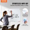 Magnetic Glass Whiteboard, Dry Erase Board 900 x 600 mm, Wall-Mounted Large White Glassboard Frameless, with Marker Tray, an Eraser and 2 Markers,