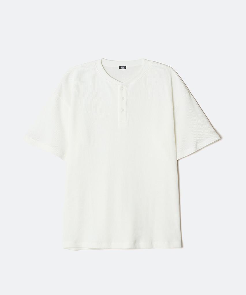 Футболка-henley с вафельной текстурой и коротким рукавом Seupao_Sprwg25C05
