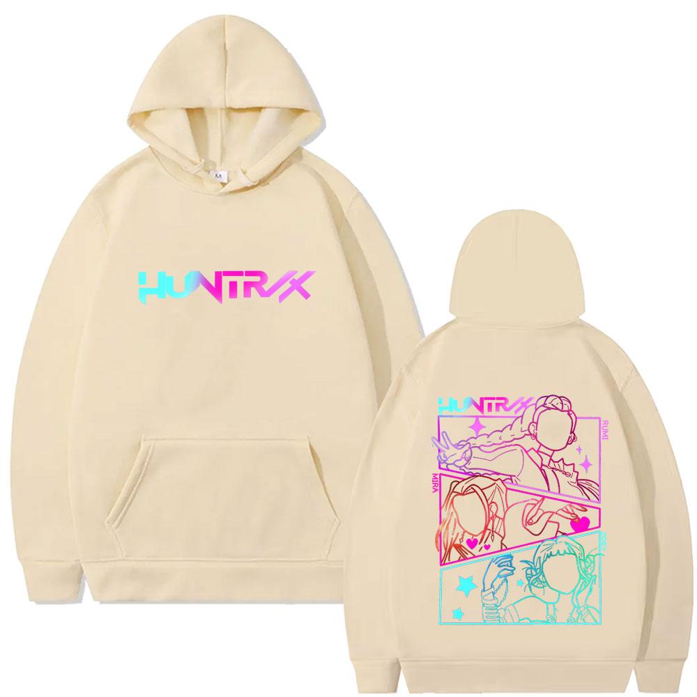 Худи с графикой охотников на демонов K-pop, кавайный принт Руми Мира Зои, пуловер, мужская женская мода, винтажный оверсайз