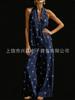 Bohemian suit supports a two-piece set of direct-supply tops and wide-leg pants.
