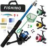 New Portable 1.5m Telescopic Fishing Rod Gear Ratio 5.2:1 Spinning Reel Fishing Rod Kit Bait Accessory Bag Saltwater Freshwater Universal