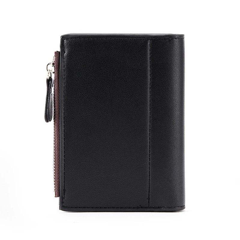 Men Wallet Short PU Leather Male Purse Black Coffee Credit Card Holders with Zipper Men Wallet Money Bag Carteira Masculina