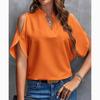 2024 Summer Off Shoulder Short Sleeve Blouse Fashion Simple Loose Women Tops V-neck Ladies Vintage Female Shirt 30609