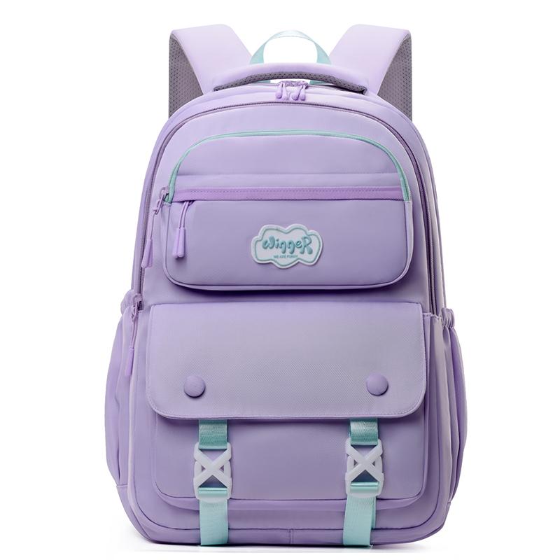 Children's Schoolbag Solid Color Women's Large Capacity Backpack Water-Repellent Backpack Student Backpack