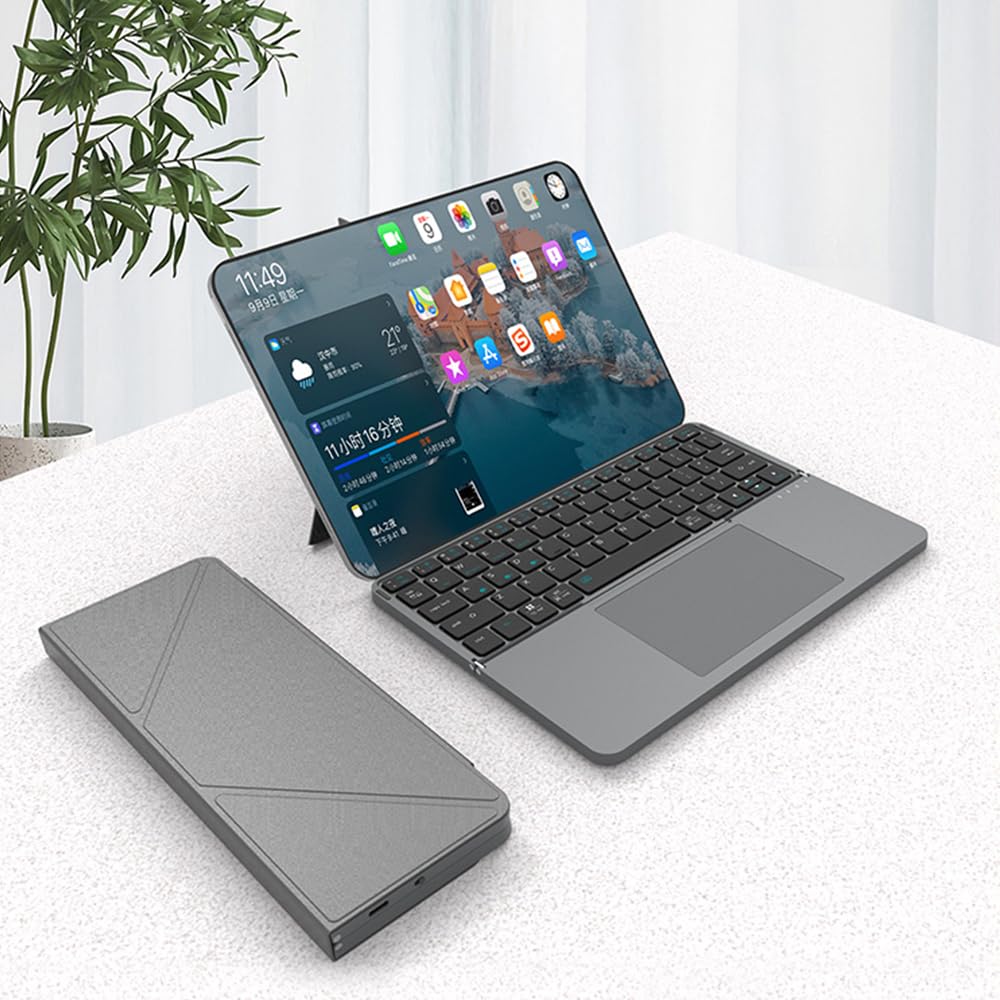 TJK Bluetooth Складная Беспроводная Совместимая с и Английская Планшетная Клавиатура с Bluetooth 64 Портативная для Работы с Совместимая с Surface Mac