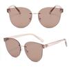 Large Frame Round Frameless Sunglasses UV Protective Eyewear Fashion Driving Glasses