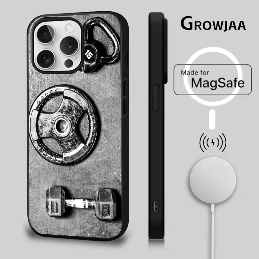 Чехол для телефона для спортзала, фитнеса, бодибилдинга для iPhone 16e, 16, 15, 14, 13, 12, 11, Plus, Pro, Max, Mini, с магнитной беспроводной зарядкой MagSafe