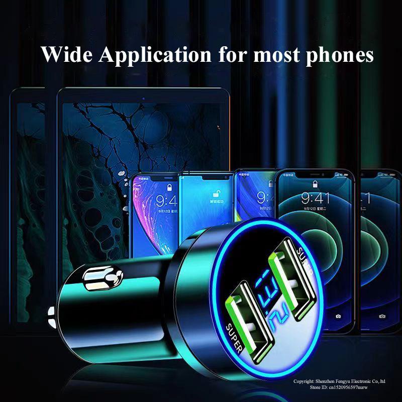 Автомобильное зарядное устройство USB 12 В, сверхбыстрая зарядка с 2 портами, 240 Вт для Huawei Oneplus Oppo Iphone 14 Pro Max Plus 13 12 11 Xiaomi Samsung