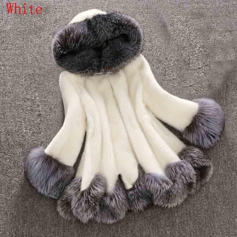 Winter Women Fashion Plus Size Coat Luxury Long Faux Fur Coat Ladies Warm Coat Outwear