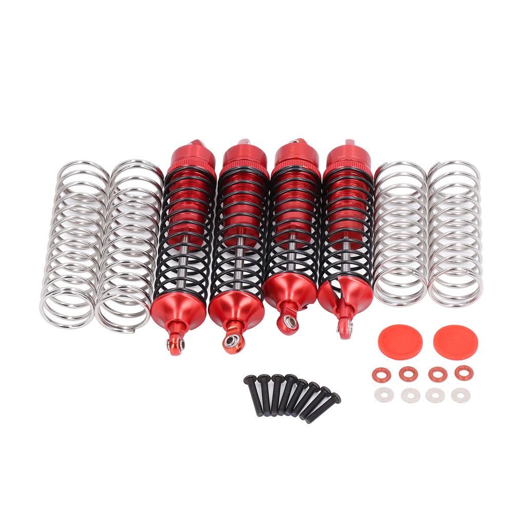 4Pcs Aluminum Alloy Front and Rear Shock Absorber RC Shock Damper for ARRMA 1 10 Remote Control CarRed