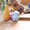 Adorable Plush Milk Tea Cup Keychain Soft Cartoon Animal Bag Ornament