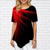 Women Plus Size Ladies Tee Shirts Branches Print Loose Casual Tops Female Irregular Summer Clothes
