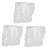 3PCS 75ML Skull Head Shaped Glass Cup Wine Mug Beer Beverage Drink Container Halloween Party Decor
