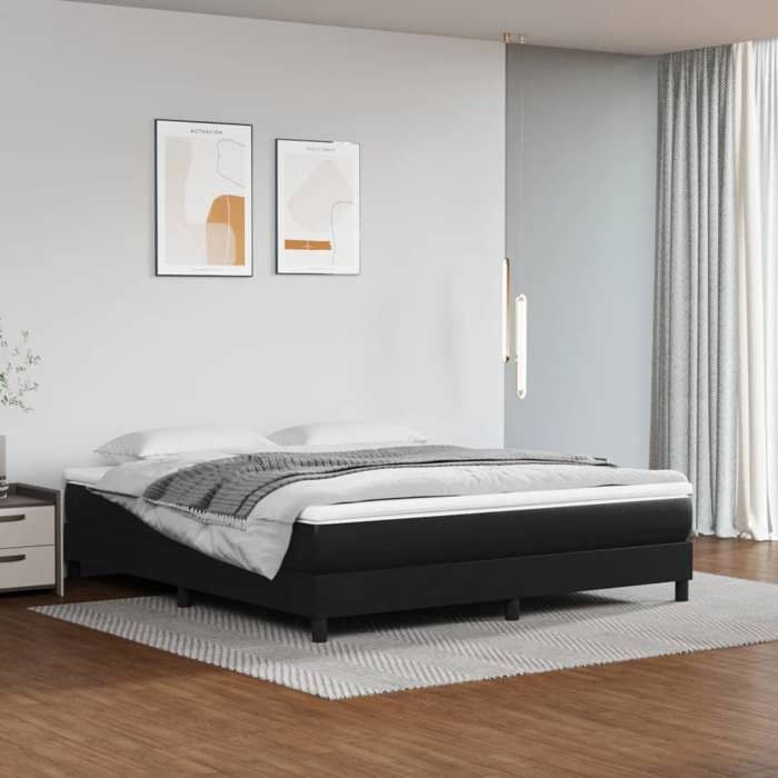 Maison Exclusive - Sommier à lattes de lit avec matelas Noir 160x200 cm