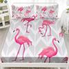 Простыня на резинке с принтом фламинго, Мягкая простыня из микрофибры на резинке, Глубина кармана 30 см, Милая мультяшная простыня