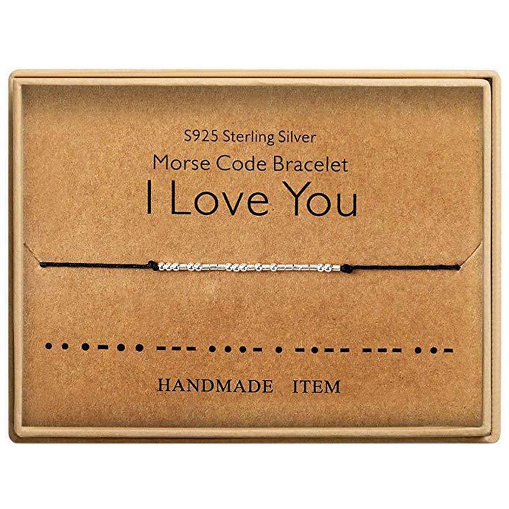 Подарки Цепочка из бусин Серебряный Браслет Морзе Дружба Манжета Браслет Fuck Off Я ЛЮБЛЮ ТЕБЯ ЛДН Охана