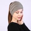 Ladies Knitted Hats Headband Autumn Winter Hats Widened Face Maskvempty Top Ponytail Woolen Hats & Caps