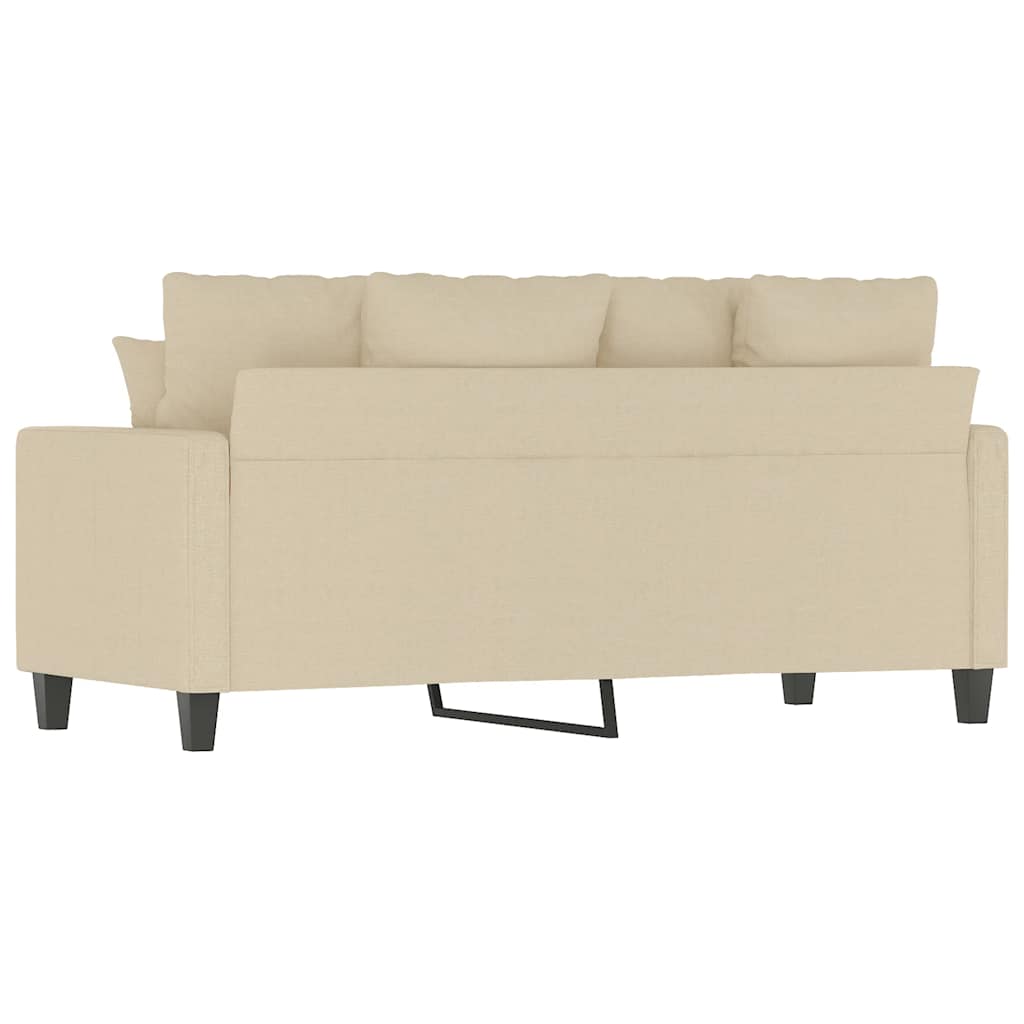 2 Seater Sofa Cream 140 cm Fabric