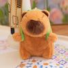 Orange Hat Frog Capybara With Backpack Plush Keychain Toy Decoration Pendant