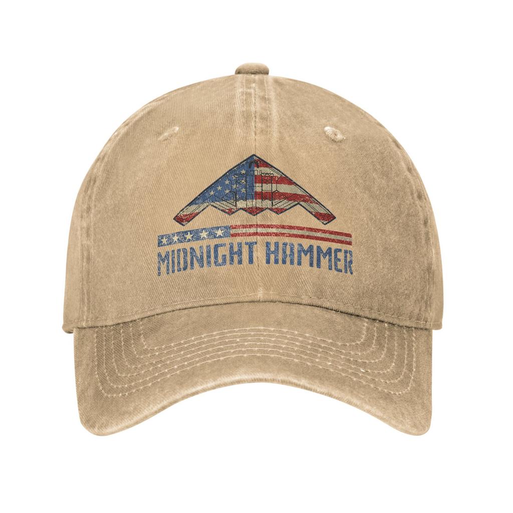 Midnight-Hammer B2 Stealth Jet Baseball Caps for Unisex Women Distressed Denim Snapback Cap Operation Outdoor Travel Adjustable Hat