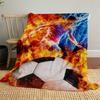 Fire Football Lightning Outdoor Flannel Blankets,Home Blankets,Fan Gifts,Suitable for All Seasons,Christmas Gifts.