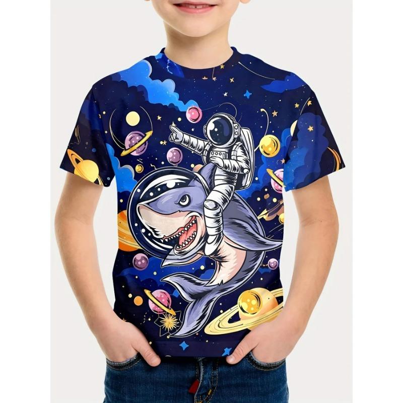 Fashion Children's T-Shirt Summer Short Sleeve T-Shirt for Boy Cartoon 3D Print Boys T-Shirt Crew Neck 2025 Children's Clothing
