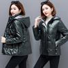 Зимняя куртка-парка, женская глянцевая пуховая хлопковая куртка, парка с капюшоном, теплая женская куртка с хлопковой подкладкой, повседневная верхняя одежда