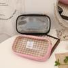 Student Large Capacity Plaid Printed Desktop Storage Bags Stationery Bag Pen Bag Pencil Pouch