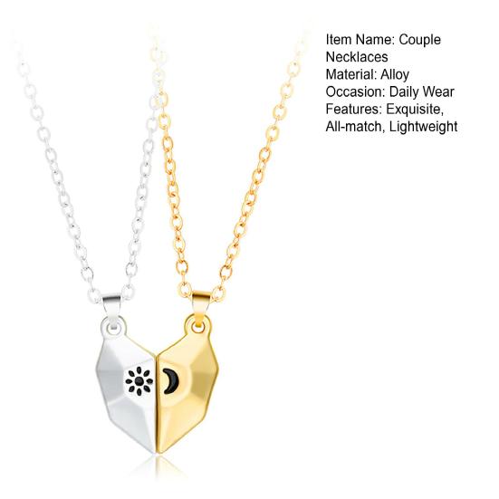 1 пара цепочек на ключицы, индивидуальные, парные магнитные кулоны в виде солнца и луны, парные ожерелья для пары, ювелирный аксессуар