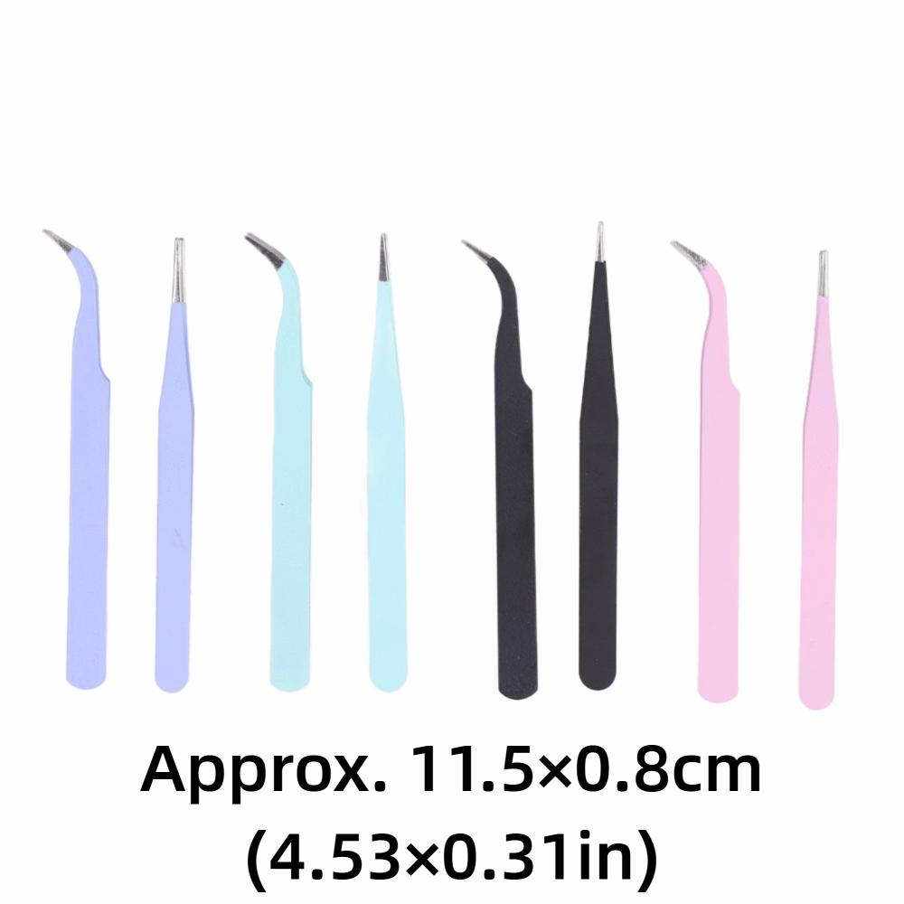 8pcs Protective Cover Tape Tweezer Thickened Handle Precision Tweezers Set Lash Extensions
