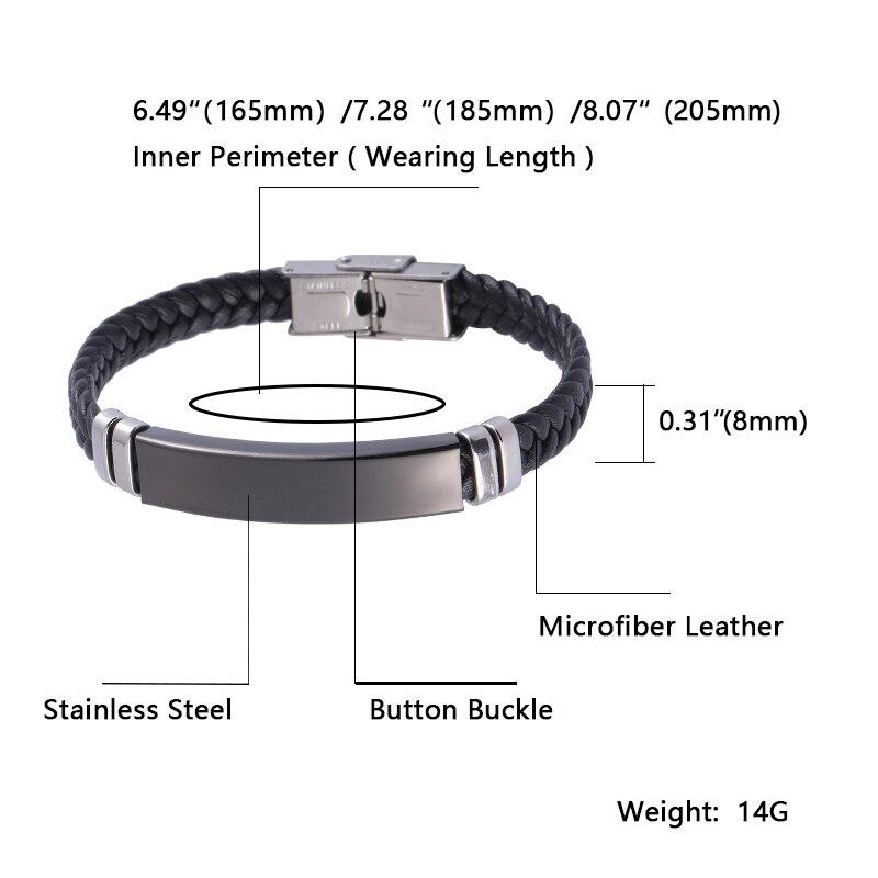 Хип-хоп черный кожаный браслет браслеты из нержавеющей стали браслеты мужские браслеты с подвесками мужские ювелирные изделия модный подарок