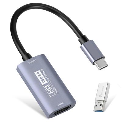 Плата видеозахвата GUERMOK для Switch/Xbox, USB 3.0 HDMI в USB-C Захват аудио/видео, Вход 4K, Запись 1080P 60fps, Запись игрового процесса и прямые трансляции, Окно