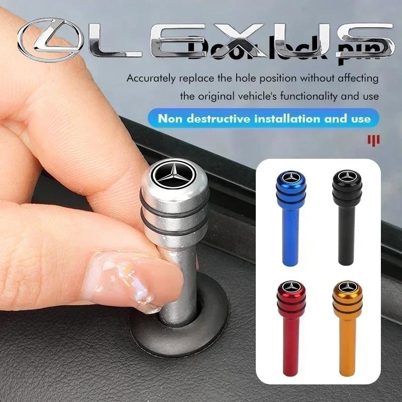 PIG4 4pcs Car Universal Auto Door Lock Knob Pull Pins Hat Pad For Benz CLK GLC W212 C200 C300 W203 W204 W205 W169 W176 GLC